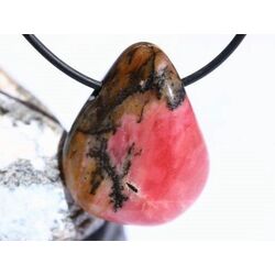 Rhodonit Trommelstein gebohrt - AA-Sonderqualitt - ca. 3,2 cm x 2,5 cm x 1,9 cm