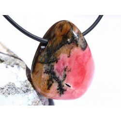 Rhodonit Trommelstein gebohrt - AA-Sonderqualitt - ca. 3,2 cm x 2,5 cm x 1,9 cm