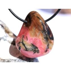 Rhodonit Trommelstein gebohrt - AA-Sonderqualitt - ca. 3,2 cm x 2,5 cm x 1,9 cm