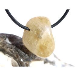 Citrin (gebr.) Trommelstein gebohrt - ca. 2,4 cm x 1,7 cm x 1,3 cm