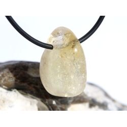 Citrin (gebr.) Trommelstein gebohrt - ca. 2,6 cm x 1,5 cm x 1,3 cm