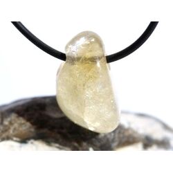 Citrin (gebr.) Trommelstein gebohrt - ca. 2,6 cm x 1,5 cm x 1,3 cm