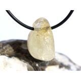 Citrin (gebr.) Trommelstein gebohrt - ca. 2,6 cm x 1,5 cm...