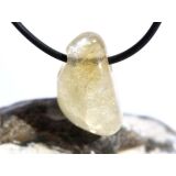 Citrin (gebr.) Trommelstein gebohrt - ca. 2,6 cm x 1,5 cm x 1,3 cm