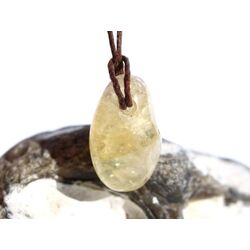 Citrin (gebr.) Regenbogenkristall Trommelstein gebohrt -...