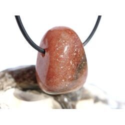 Aventurin rot (Himbeerquarz / Piemonit-Quarzit) Trommelstein / Schmuckstein gebohrt - Sonderqualit�t - ca. 2,6 cm x 2 cm x 1,5 cm