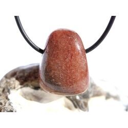 Aventurin rot (Himbeerquarz / Piemonit-Quarzit) Trommelstein / Schmuckstein gebohrt - Sonderqualit�t - ca. 2,6 cm x 2 cm x 1,5 cm