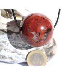 Brekzien-Jaspis XXL Kugel Schmuckstein gebohrt -...