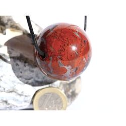 Brekzien-Jaspis XXL Kugel Schmuckstein gebohrt - Sonderqualit�t - ca. 3,8 cm