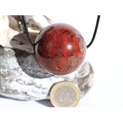 Brekzien-Jaspis XXL Kugel Schmuckstein gebohrt - Sonderqualit�t - ca. 3,8 cm