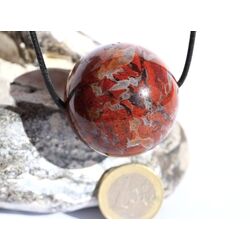 Brekzien-Jaspis XXL Kugel Schmuckstein gebohrt -...