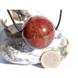 Brekzien-Jaspis XXL Kugel Schmuckstein gebohrt - Sonderqualit�t - ca. 3,8 cm
