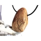 Landschaftsjaspis XXL Trommelstein gebohrt - Sonderqualität - ca. 4 cm x 2,3 cm x 1,6 cm