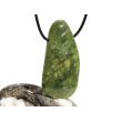 Vesuvian grün (Idokras) XXXL Schmuckstein / Scheibenstein gebohrt - Sonderqualität - Rarität - Handarbeit - ca. 5,5 cm x 2,8 cm x 0,8 cm