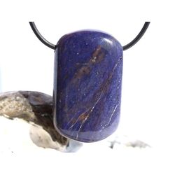 Dumortierit XXL Schmuckstein / Scheibenstein gebohrt - ca. 4,1 cm x 2,5 cm x 1,1 cm