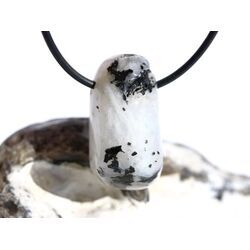 Regenbogenmondstein Schimmer Trommelstein gebohrt (Labradorit wei�) - Sonderqualit�t - ca. 3,2 cm x 1,6 cm x 1,6 cm