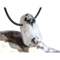 Regenbogenmondstein Schimmer Trommelstein gebohrt (Labradorit wei�) - Sonderqualit�t - ca. 3,2 cm x 1,6 cm x 1,6 cm