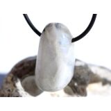 Regenbogenmondstein "Schimmer" Trommelstein gebohrt (Labradorit weiß) - Sonderqualität - ca. 3,2 cm x 1,6 cm x 1,6 cm