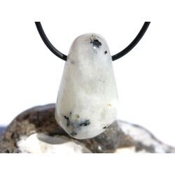 Regenbogenmondstein Schimmer XL Trommelstein gebohrt (Labradorit wei�) - Sonderqualit�t - ca. 3,6 cm x 2,1 cm x 1,6 cm