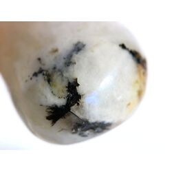 Regenbogenmondstein Schimmer XL Trommelstein gebohrt (Labradorit wei�) - Sonderqualit�t - ca. 3,6 cm x 2,1 cm x 1,6 cm