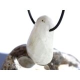 Regenbogenmondstein "Schimmer" XL Trommelstein gebohrt (Labradorit weiß) - Sonderqualität - ca. 3,6 cm x 2,1 cm x 1,6 cm