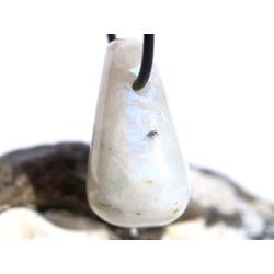 Regenbogenmondstein Schimmer Trommelstein gebohrt (Labradorit wei�) - Sonderqualit�t - ca. 3,3 cm x 2 cm x 1,7 cm
