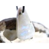 Regenbogenmondstein "Schimmer" Trommelstein gebohrt (Labradorit weiß) - Sonderqualität - ca. 3,3 cm x 2 cm x 1,7 cm