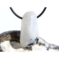 Regenbogenmondstein Schimmer XL Trommelstein gebohrt (Labradorit wei�) - Sonderqualit�t - ca. 3,5 cm x 1,9 cm x 1,5 cm