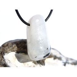 Regenbogenmondstein Schimmer XL Trommelstein gebohrt (Labradorit wei�) - Sonderqualit�t - ca. 3,5 cm x 1,9 cm x 1,5 cm