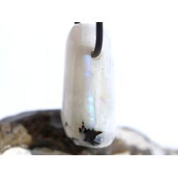 Regenbogenmondstein Schimmer XL Trommelstein gebohrt (Labradorit wei�) - Sonderqualit�t - ca. 3,5 cm x 1,9 cm x 1,5 cm