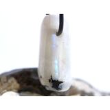 Regenbogenmondstein "Schimmer" XL Trommelstein gebohrt (Labradorit weiß) - Sonderqualität - ca. 3,5 cm x 1,9 cm x 1,5 cm