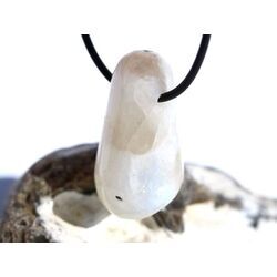 Regenbogenmondstein Schimmer XL Trommelstein gebohrt (Labradorit wei�) - Sonderqualit�t - ca. 3,6 cm x 2 cm x 1,9 cm