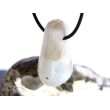 Regenbogenmondstein "Schimmer" XL Trommelstein gebohrt (Labradorit weiß) - Sonderqualität - ca. 3,6 cm x 2 cm x 1,9 cm