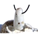 Regenbogenmondstein "Schimmer" XL Trommelstein gebohrt (Labradorit weiß) - Sonderqualität - ca. 3,7 cm x 2 cm x 2 cm - Sonderpreis wg. Makel -