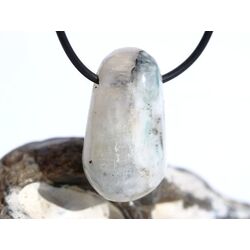 Regenbogenmondstein Schimmer Trommelstein gebohrt (Labradorit wei�) - Sonderqualit�t - ca. 3,3 cm x 1,9 cm x 1,6 cm