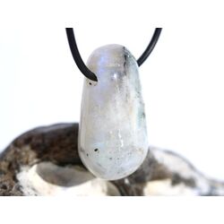 Regenbogenmondstein Schimmer Trommelstein gebohrt (Labradorit wei�) - Sonderqualit�t - ca. 3,3 cm x 1,9 cm x 1,6 cm