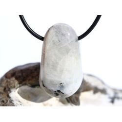 Regenbogenmondstein Schimmer Trommelstein gebohrt (Labradorit wei�) - Sonderqualit�t - ca. 3,3 cm x 1,9 cm x 1,6 cm