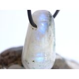 Regenbogenmondstein "Schimmer" Trommelstein gebohrt (Labradorit weiß) - Sonderqualität - ca. 3,3 cm x 1,9 cm x 1,6 cm