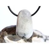 Regenbogenmondstein "Schimmer" Trommelstein gebohrt (Labradorit weiß) - Sonderqualität - ca. 3,3 cm x 1,9 cm x 1,6 cm