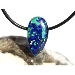 Azurit-Malachit natur Schmuckstein / Scheibenstein gebohrt - Handarbeit - Rarit�t - Sonderqualit�t - ca. 2,3 cm x 1,2 cm x 0,7 cm