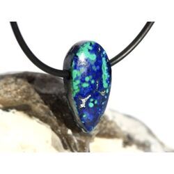 Azurit-Malachit natur Schmuckstein / Scheibenstein gebohrt - Handarbeit - Rarit�t - Sonderqualit�t - ca. 2,3 cm x 1,2 cm x 0,7 cm