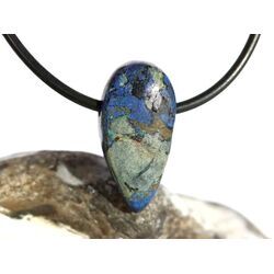 Azurit-Malachit natur Schmuckstein / Scheibenstein gebohrt - Handarbeit - Rarit�t - Sonderqualit�t - ca. 2,3 cm x 1,2 cm x 0,7 cm