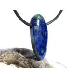 Azurit-Malachit natur Schmuckstein / Scheibenstein gebohrt - Handarbeit - Rarität - Sonderqualität - ca. 2,8 cm x 1,2 cm x 0,6 cm