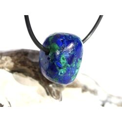 Azurit-Malachit (rek.) Schmuckstein / Trommelstein gebohrt - ca. 2,1 cm x 1,6 cm x 1,6 cm