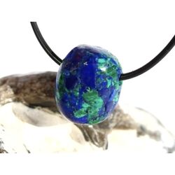 Azurit-Malachit (rek.) Schmuckstein / Trommelstein gebohrt - ca. 2,1 cm x 1,6 cm x 1,6 cm