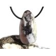 Dendritenchalcedon XL Trommelstein / Schmuckstein Cabochon gebohrt - Sonderqualität - ca. 3,9 cm x 2,1 cm x 1,5 cm