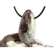 Dendritenchalcedon XL Trommelstein / Schmuckstein Cabochon gebohrt - Sonderqualität - ca. 3,9 cm x 2,1 cm x 1,5 cm