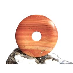 Jaspis geb�ndert Malachit rot Donut 45 mm (5 mm stark) - Sonderqualit�t -
