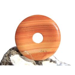 Jaspis geb�ndert Malachit rot Donut 45 mm (5 mm stark) - Sonderqualit�t -
