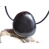 Basalt Scheibenstein / Schmuckstein gebohrt -...